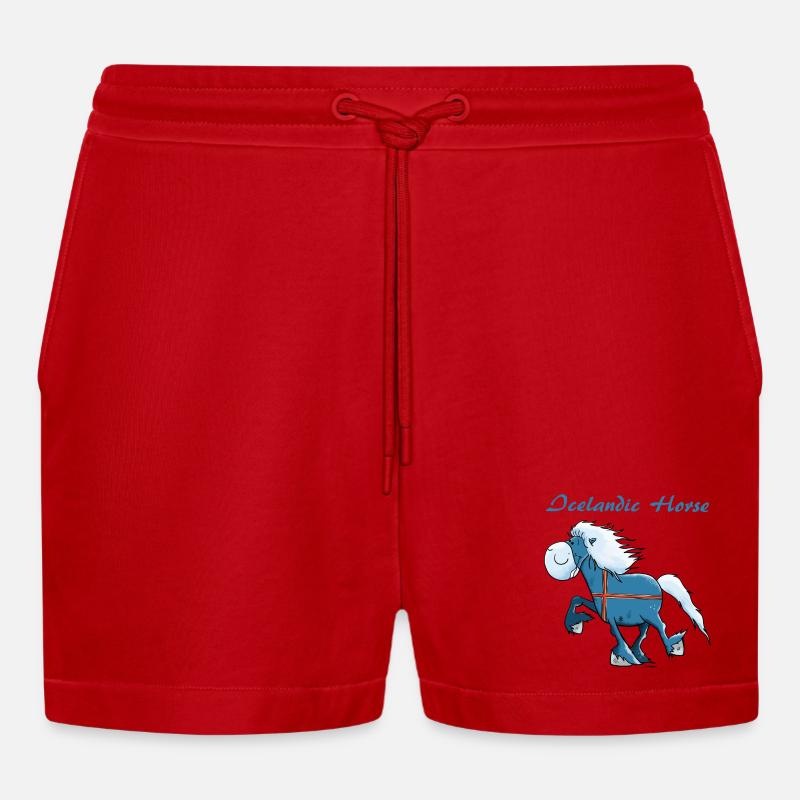 Pfiffiger Isländer - Organic Relaxed Cropped Shorts Made in EU - Rot