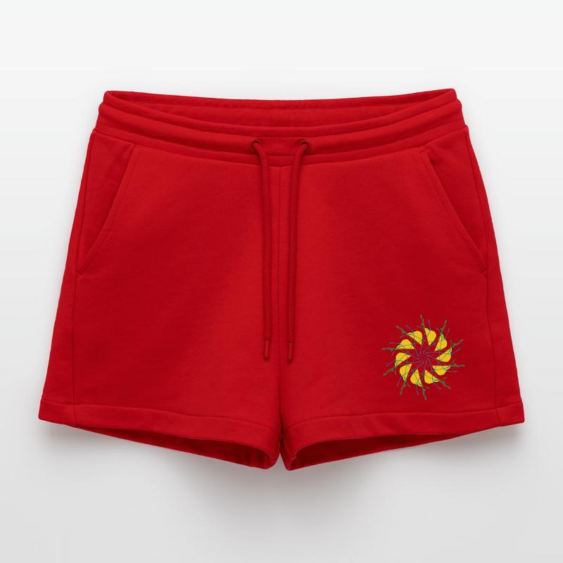Random patterns circled Organic Relaxed Cropped Shorts Made in EU