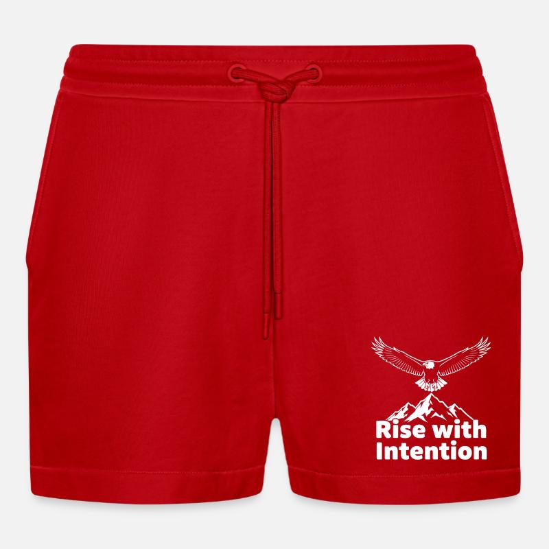 Aufstieg mit Absicht - Organic Relaxed Cropped Shorts Made in EU - Rot