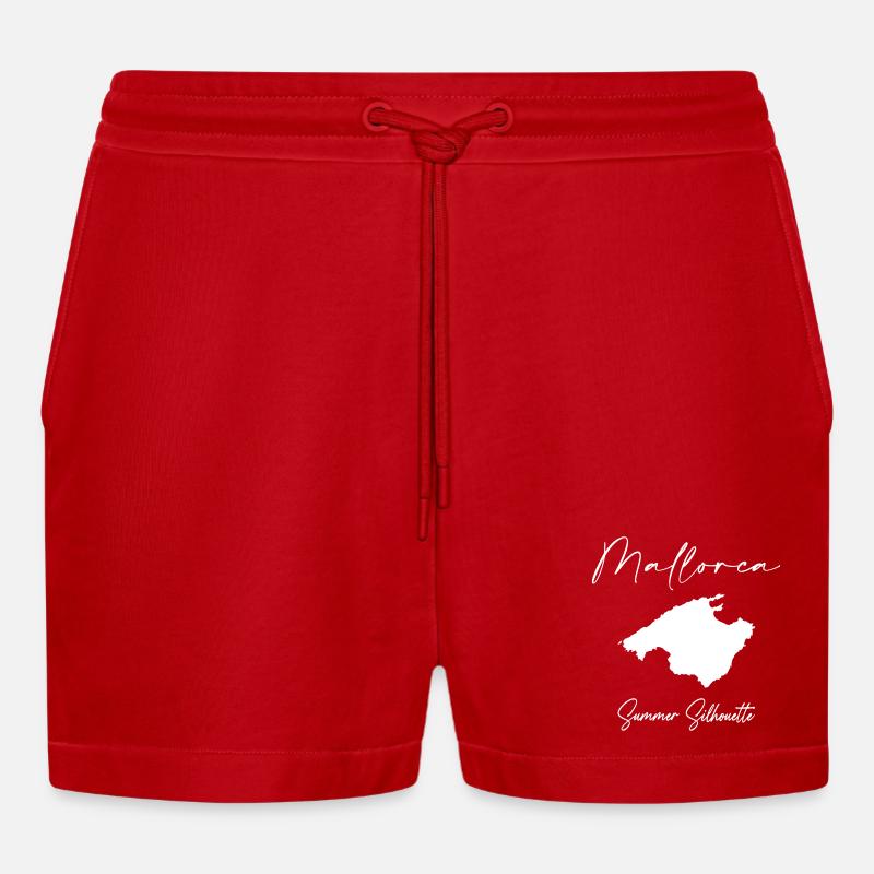 Mallorca - Organic Relaxed Cropped Shorts Made in EU - Rot