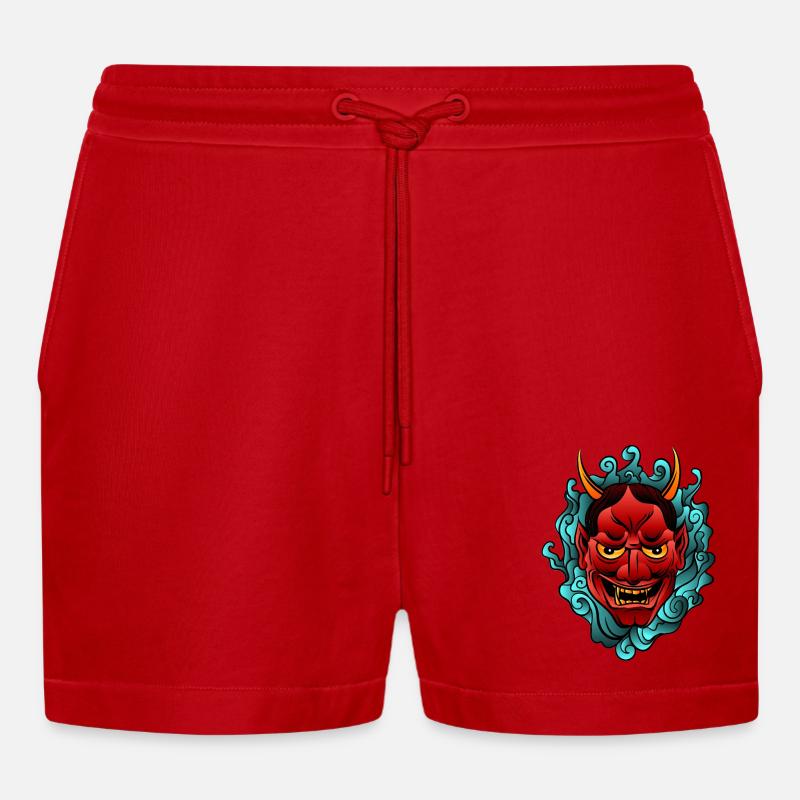 Teufel - Organic Relaxed Cropped Shorts Made in EU - Rot