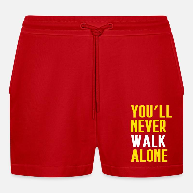Never Walk Alone Dortmund - Organic Relaxed Cropped Shorts Made in EU - Rot
