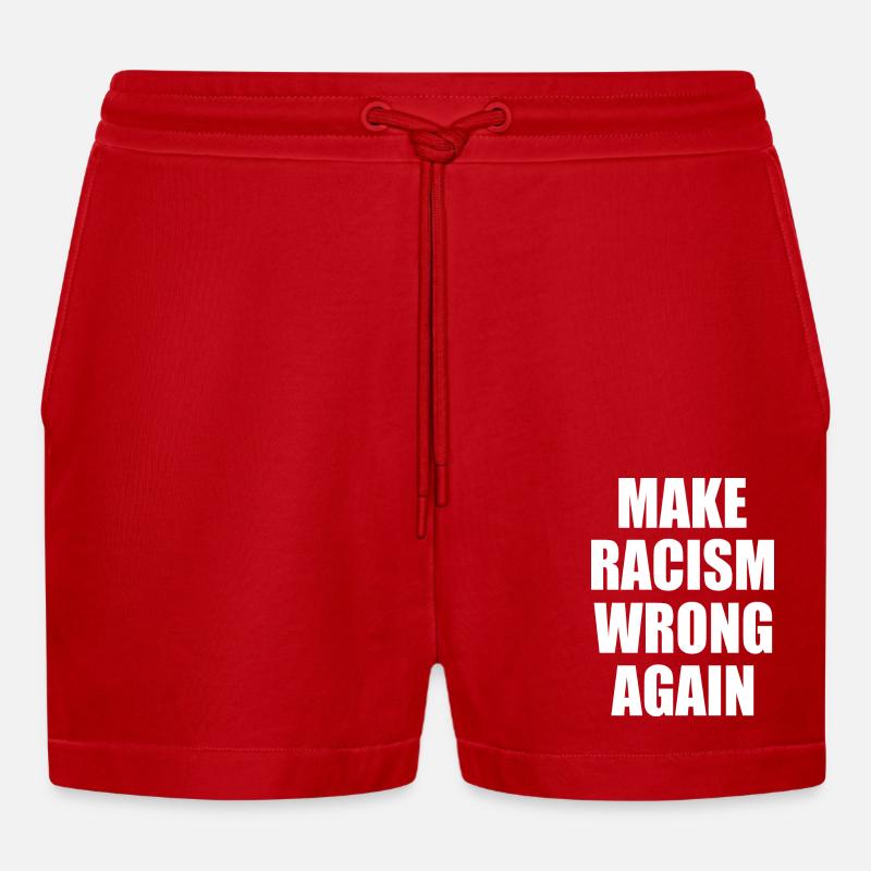 make racism wrong again - Short bio décontracté court fabriqué en UE - rouge