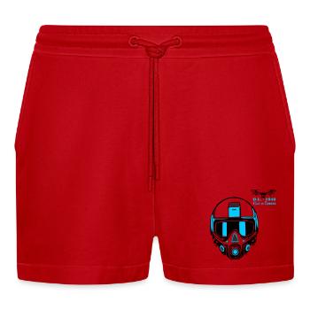 Drohnenpilot 2 - Organic Relaxed Cropped Shorts Made in EU - Rot - Vorne