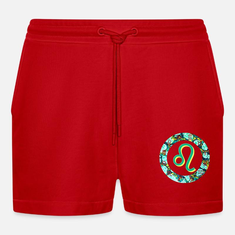 löwe e 241 - Organic Relaxed Cropped Shorts Made in EU - Rot