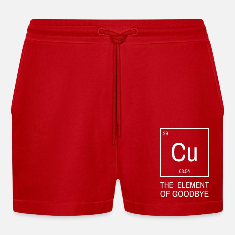 Cu Élément d’adieu | Élément d’adieu - Short bio décontracté court fabriqué en UE - rouge