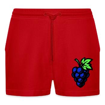Grapes Symbol Grapes - Organic Relaxed Cropped Shorts Made in EU - red - Front