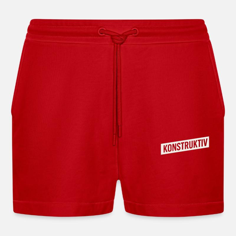 Constructive - Organic Relaxed Cropped Shorts Made in EU - red