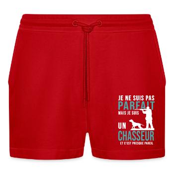 Chasse parfait je suis chasseur cadeau papa fête - Short bio décontracté court fabriqué en UE - rouge - Devant