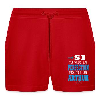 Arthur Si tu veux la perfection adopte un arthur - Short bio décontracté court fabriqué en UE - rouge - Devant