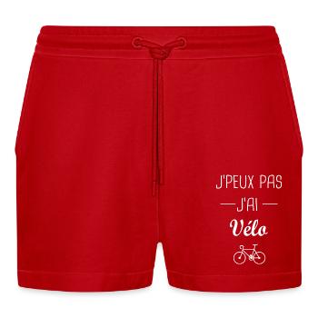 j'ai vélo J'peux pas j'ai vélo velo - Short bio décontracté court fabriqué en UE - rouge - Devant