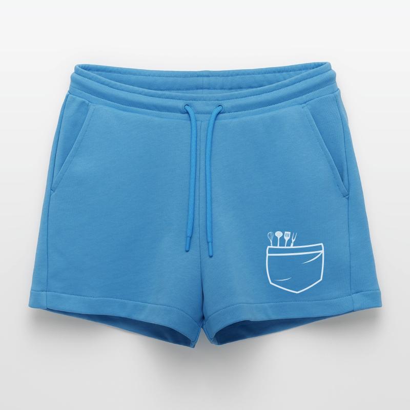Kitchen Tool Bag Pattern Organic Relaxed Cropped Shorts Made in EU