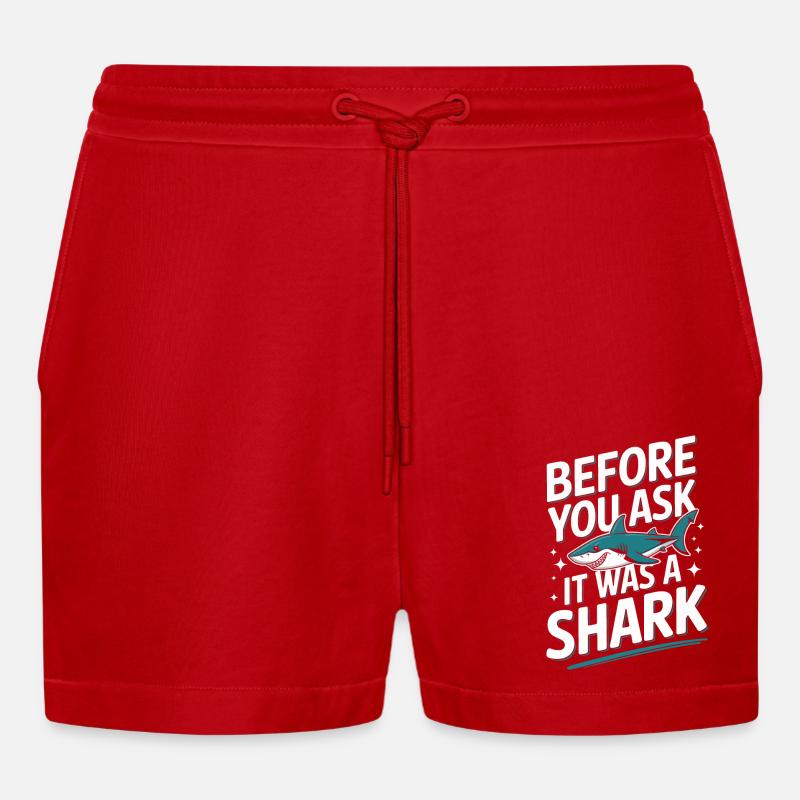 Amputation Behinderung - Organic Relaxed Cropped Shorts Made in EU - Rot