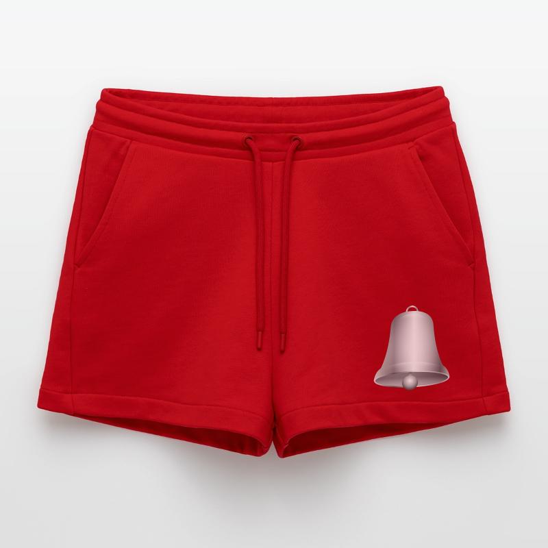 große silberfarbene Kirchen Glocke oder Glöckchen Organic Relaxed Cropped Shorts Made in EU