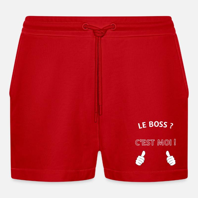 Le chef c'est moi - Short bio décontracté court fabriqué en UE - rouge