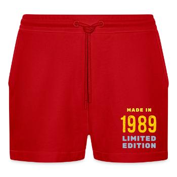 1989 - Organic Relaxed Cropped Shorts Made in EU - red - Front