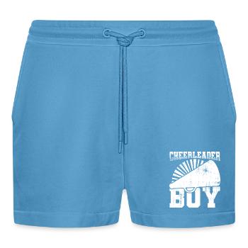 Cheerleader Boy - Organic Relaxed Cropped Shorts Made in EU -  Sol Blue - Front