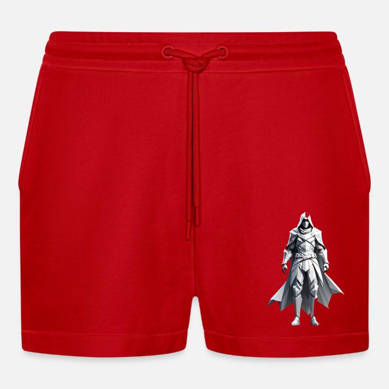 Assassin - Low Poly Videogame Design - Organic Relaxed Cropped Shorts Made in EU - Rot