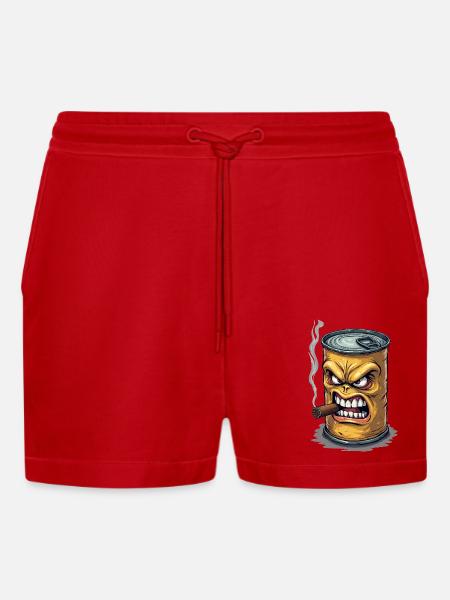 Tin - Organic Relaxed Cropped Shorts Made in EU - red