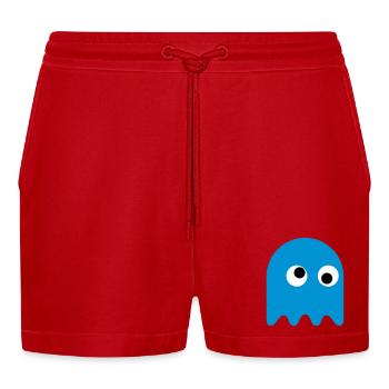 Game Classics Ghost - Organic Relaxed Cropped Shorts Made in EU - Rot - Vorne