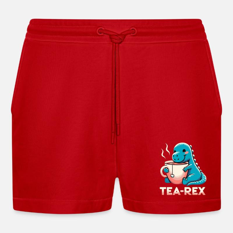 Tee Rex Tee-Rex Teetrinker Geschenk - Organic Relaxed Cropped Shorts Made in EU - Rot