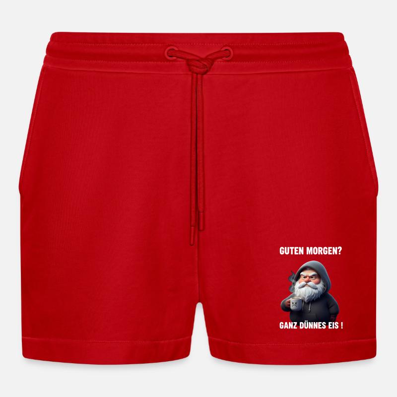 Grummel Weihnachtsmann Dünnes Eis Spruch - Short bio décontracté court fabriqué en UE - rouge