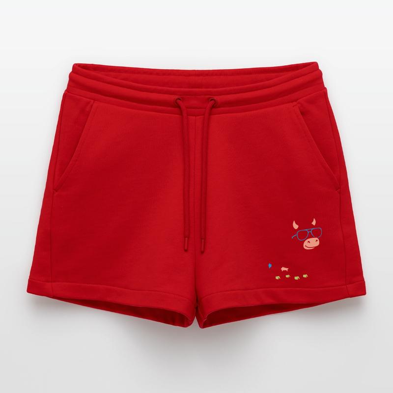 Cool Cow Sunglasses Abstract Vector Organic Relaxed Cropped Shorts Made in EU