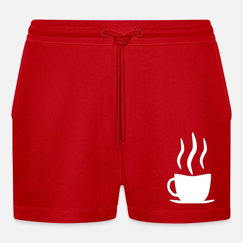 Kaffeetasse weiss - Organic Relaxed Cropped Shorts Made in EU - Rot