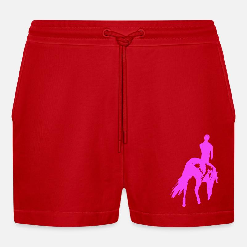 Cheval - Short bio décontracté court fabriqué en UE - rouge