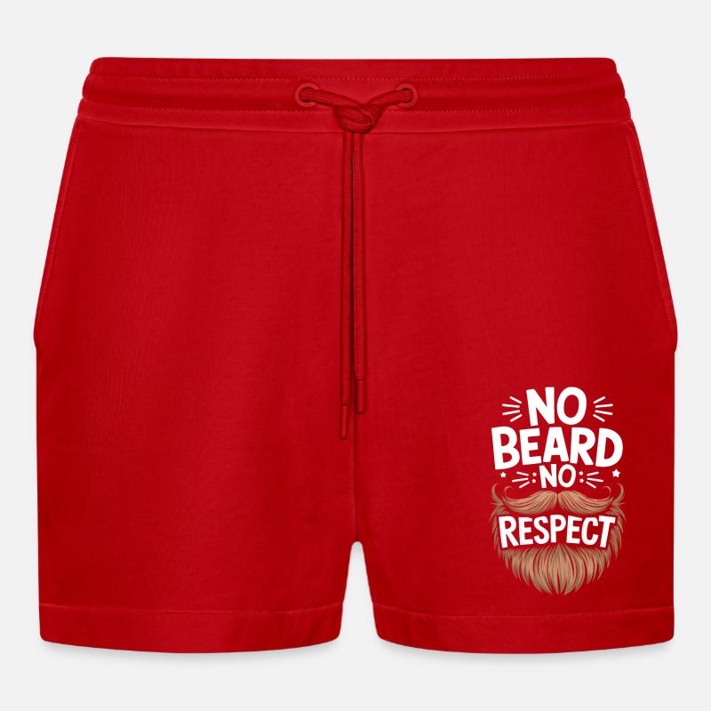 Bart Schnurrbart Bärtige Männer - Organic Relaxed Cropped Shorts Made in EU - Rot