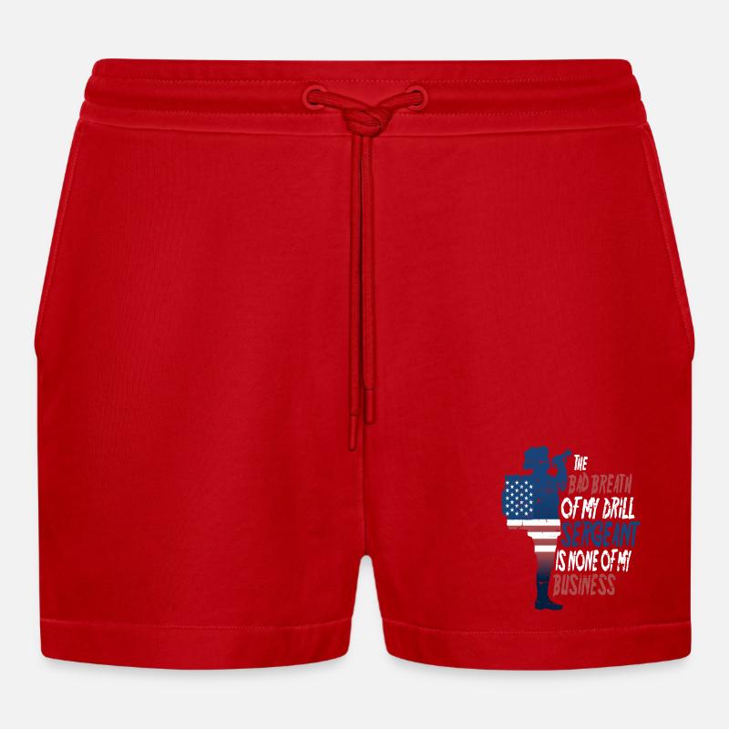 Drill Sergeant - Organic Relaxed Cropped Shorts Made in EU - Rot