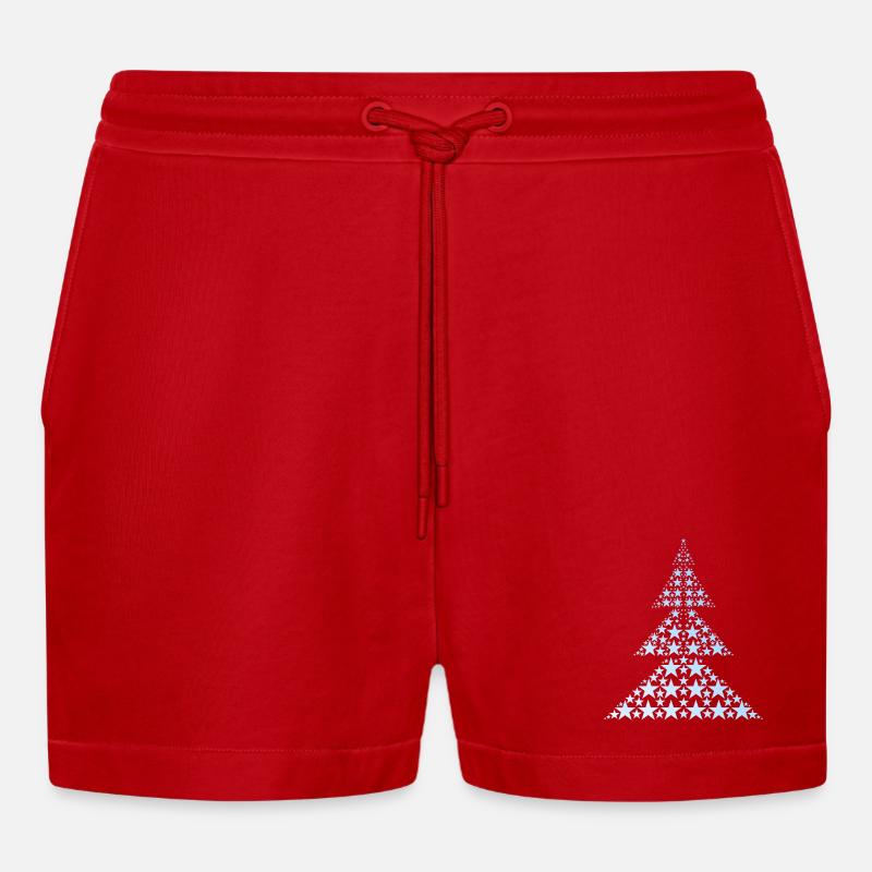 Blauer Weihnachtsbaum - Organic Relaxed Cropped Shorts Made in EU - Rot