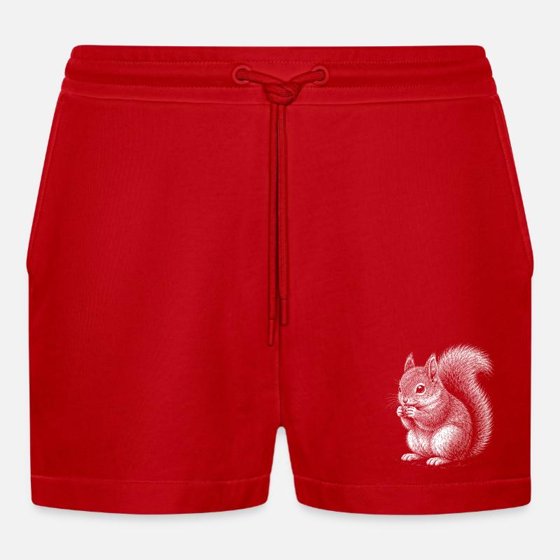 Eichhörnchen - Organic Relaxed Cropped Shorts Made in EU - Rot