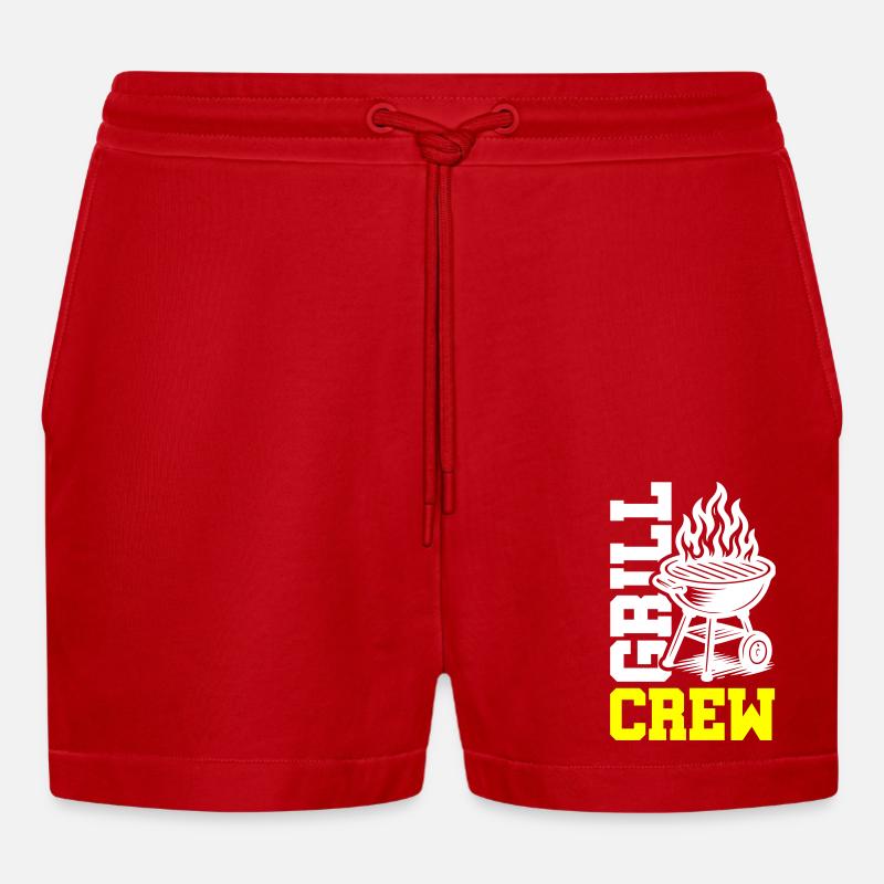 Équipe de grillades - Short bio décontracté court fabriqué en UE - rouge