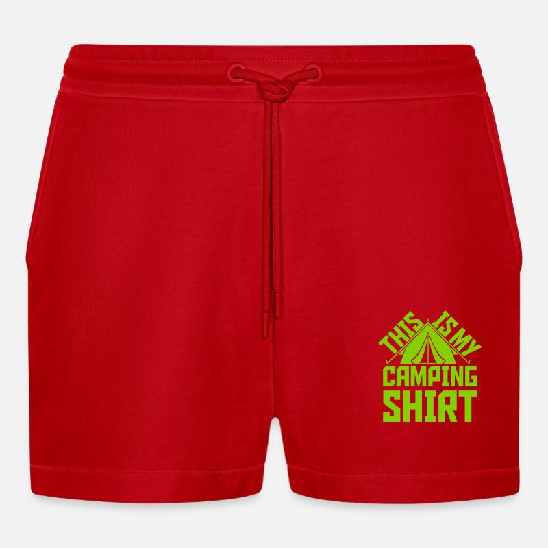 C’est mon camping - Short bio décontracté court fabriqué en UE - rouge