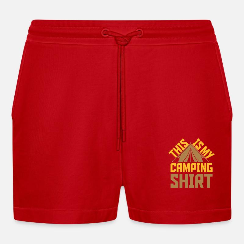 C’est mon camping - Short bio décontracté court fabriqué en UE - rouge