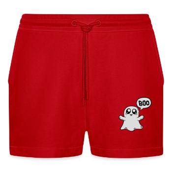 Little sweet boo ghost - Organic Relaxed Cropped Shorts Made in EU - red - Front