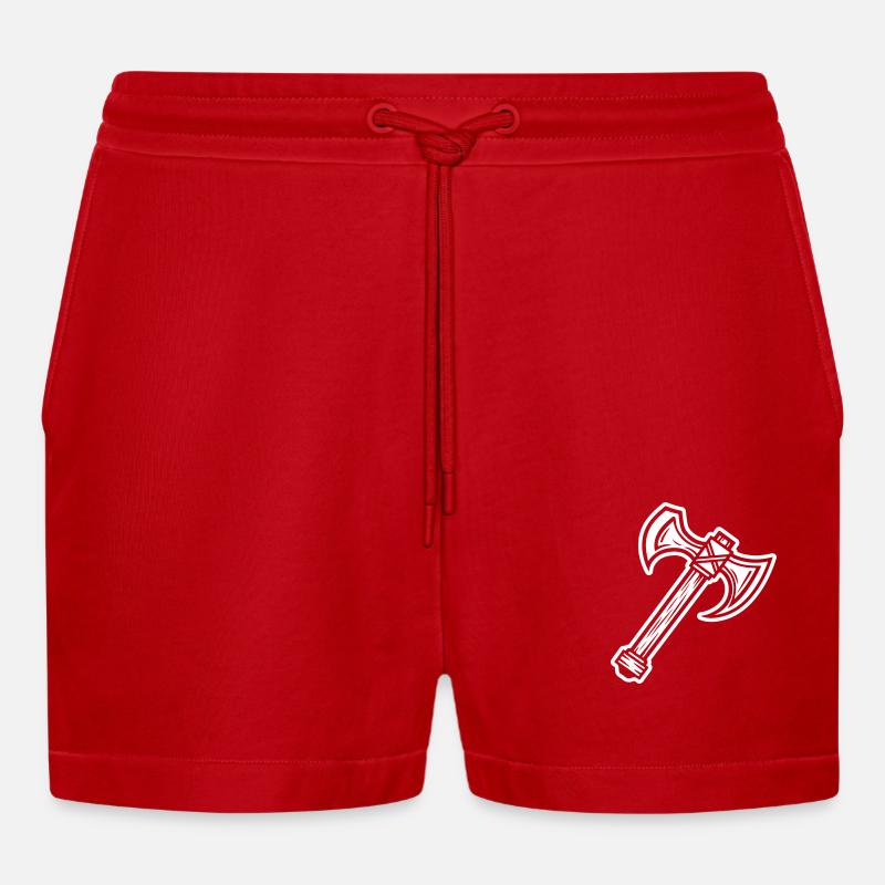 Axt Element - Organic Relaxed Cropped Shorts Made in EU - Rot