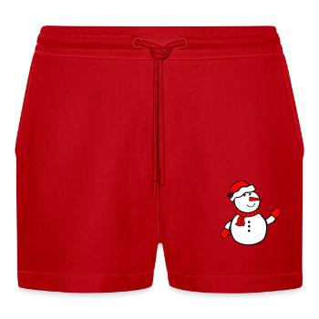 bonhomme de neige - Short bio décontracté court fabriqué en UE - rouge - Devant