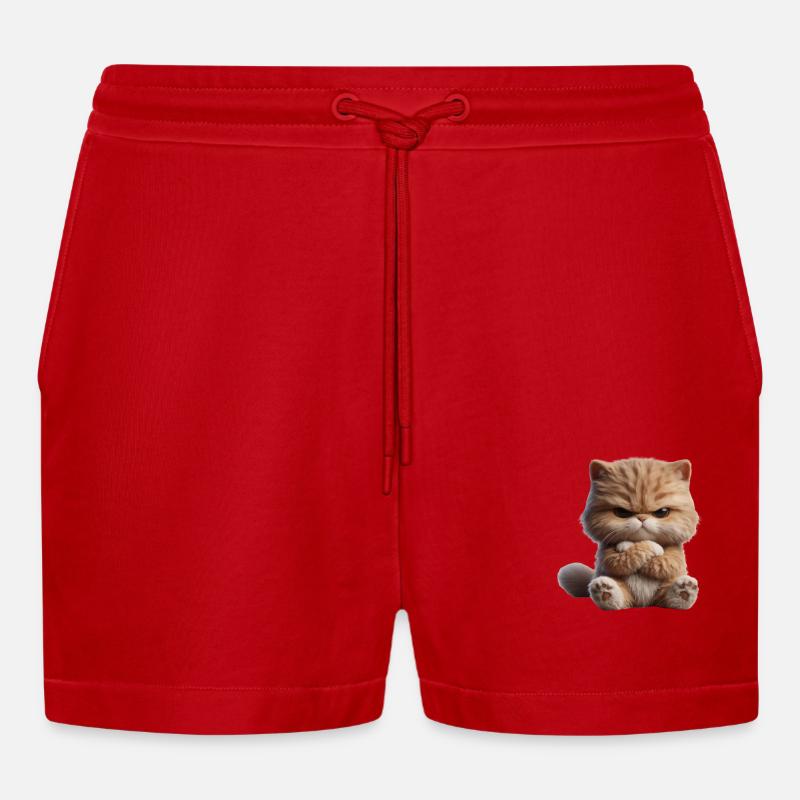 Chat Grim 1 - Short bio décontracté court fabriqué en UE - rouge