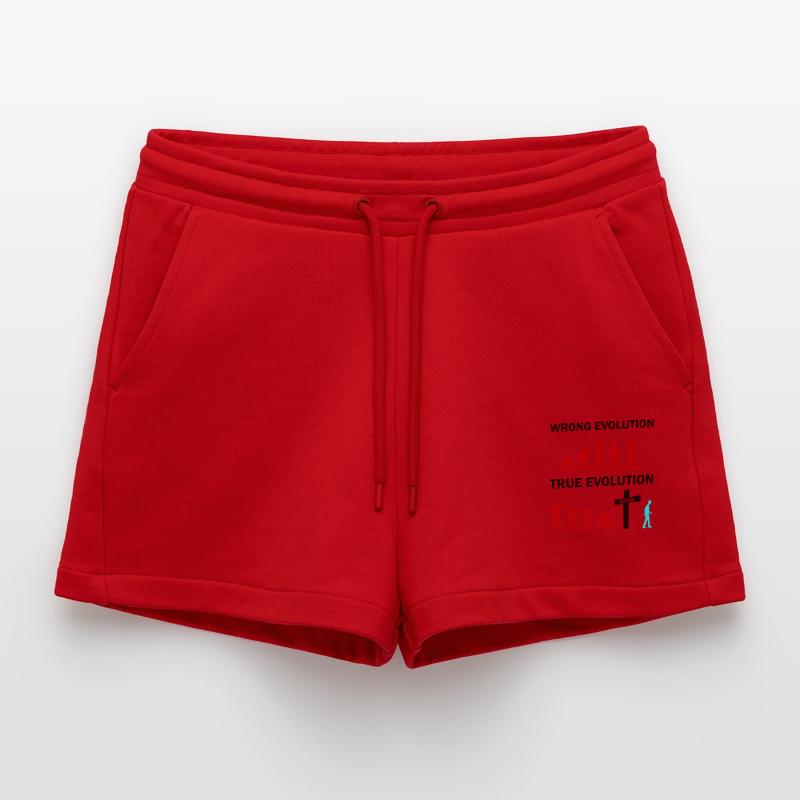 true evolution jesus Organic Relaxed Cropped Shorts Made in EU