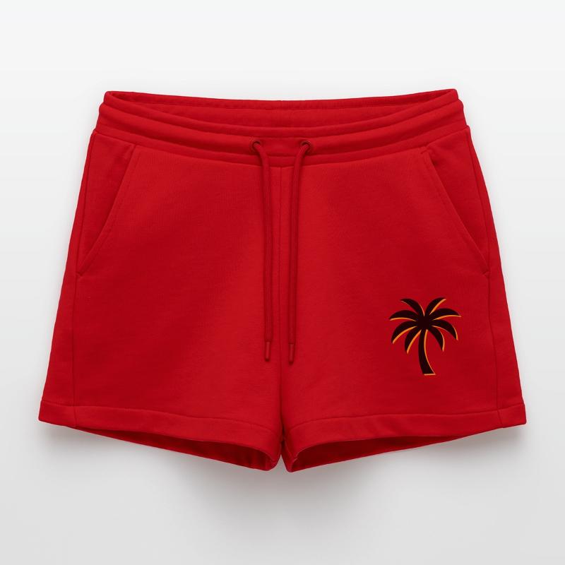 Palm Tree Icon Organic Relaxed Cropped Shorts Made in EU