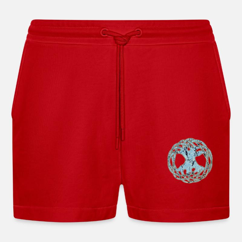 lebensbaum e 55 - Organic Relaxed Cropped Shorts Made in EU - Rot
