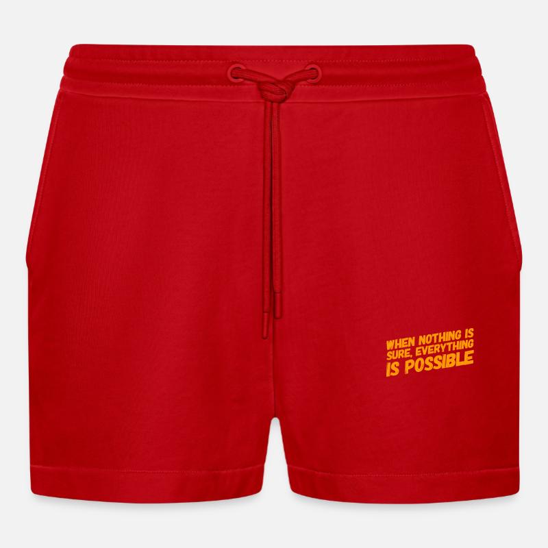 ich bin ein Optimist - Organic Relaxed Cropped Shorts Made in EU - Rot