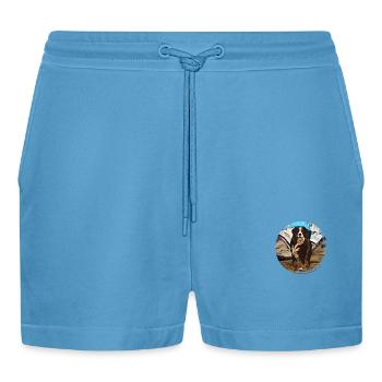 Bernese mountain dog - Organic Relaxed Cropped Shorts Made in EU -  Sol Blue - Front