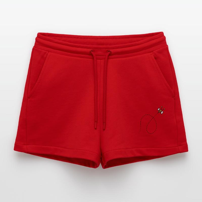 Dashed line bee Organic Relaxed Cropped Shorts Made in EU