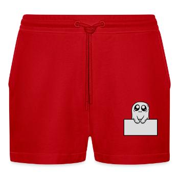 Ghost Shows Shield Cartoon - Short bio décontracté court fabriqué en UE - rouge - Devant