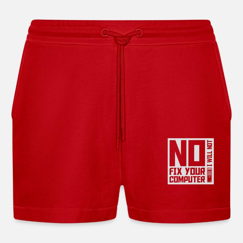 not fix your computer - Organic Relaxed Cropped Shorts Made in EU - Rot