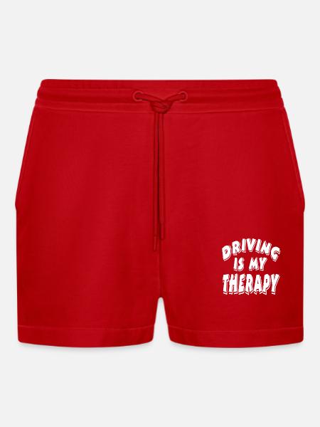 Car - Organic Relaxed Cropped Shorts Made in EU - red
