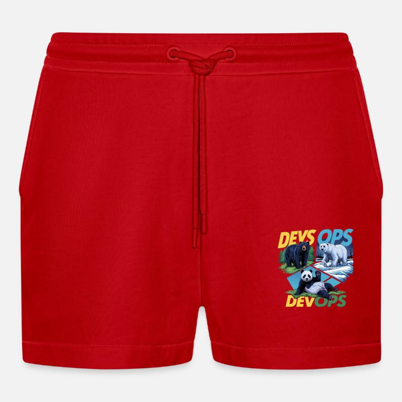 Devops - Organic Relaxed Cropped Shorts Made in EU - Rot